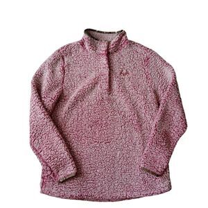 Real Tree Revolve Pink Quarter Snap Pullover Sherpa Sweatshirt Women's Size XL